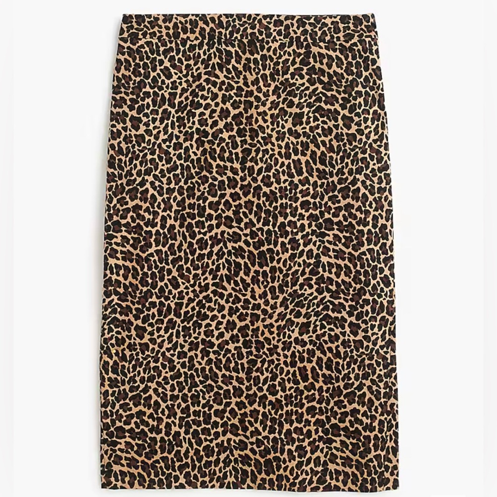 J. Crew No. 2 Pencil® skirt in leopard bi-stretch cotton. Fully lined.